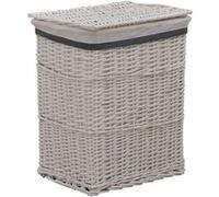 vidaXL Panier à linge blanc en osier
