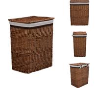 vidaXL Panier à linge brun en osier - Paniers à linge