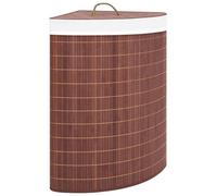 vidaXL Panier à linge d'angle Bambou Marron 60 L