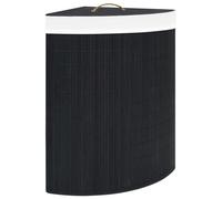 vidaXL Panier à linge d'angle Bambou Noir 60 L