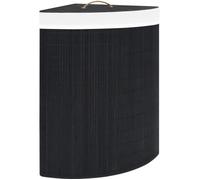 vidaXL Panier à linge d'angle Bambou 60 L Noir