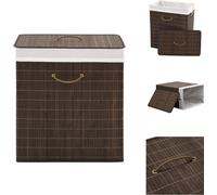 vidaXL Panier à linge en bambou Rectangulaire Marron foncé - Paniers à linge
