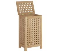 vidaXL Panier à Linge Naturel Bois de teck massif