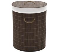 vidaXL Panier à linge 242728 ovale en bambou pliable marron foncé