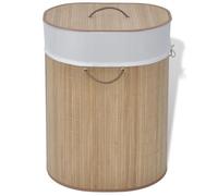 vidaXL Panier à linge ovale en bambou naturel