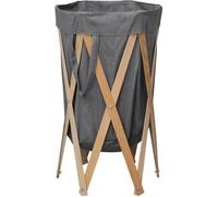 vidaXL Panier à linge pliable Bois et tissu Gris