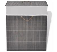 vidaXL Panier à linge rectangulaire en bambou Marron foncé