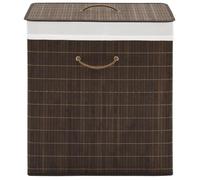 vidaXL Corbeille à linge Bambou rectangulaire Marron foncé