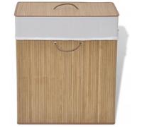 vidaXL Panier à linge rectangulaire Bambou Naturel