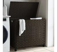 vidaXL Panier à linge rotin foncé