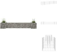 vidaXL Panier à plantes en gabion en forme de H fil d'acier 260x40x40 cm - Pots de fleurs & Jardinières