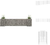 vidaXL Panier à plantes en gabion en forme de H fil d'acier 260x40x60 cm - Pots de fleurs & Jardinières