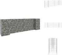 vidaXL Panier à plantes en gabion en forme de H fil d'acier 260x40x80 cm - Pots de fleurs & Jardinières