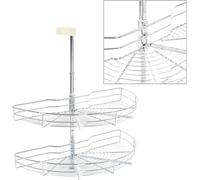 vidaXL Panier de cuisine en fil métallique à 2 niveaux Argenté 180 degrés 75x38x80 cm