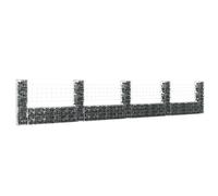 vidaXL Panier de gabion en forme de U 5 poteaux 500x20x100 cm