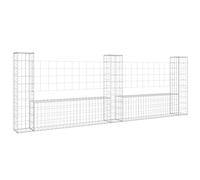 vidaXL Panier de gabion en U – Mur de soutènement, 3 poteaux, fer 260x20x100 cm