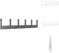 vidaXL Panier de gabion en forme de U avec 6 colonnes en fer 620x20x150 cm - panneaux de clôture