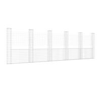 Vidaxl Panier De Gabion En Forme De U Avec 6 Poteaux Fer 620x20x200 Cm