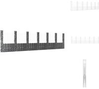 vidaXL Panier de gabion en forme de U avec 7 colonnes en fer 740x20x200 cm - panneaux de clôture