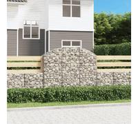 vidaXL Panier de gabions arqué 150 x 30 x 140 cm Fer galvanisé argenté G