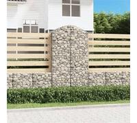 vidaXL Panier de Gabions Arqué Cage à Gabion Mur de Gabion Panier à Pierre Gabion pour Pierre Jardin Patio Extérieur 100x50x180/200 cm Fer Galvanisé