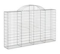 vidaXL Panier de Gabions Arqué Cage à Gabion Mur de Gabion Panier à Pierre Gabion pour Pierre Jardin Patio Extérieur 200x30x120/140 cm Fer Galvanisé
