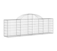 vidaXL Panier de Gabions Arqué Cage à Gabion Mur de Gabion Panier à Pierre Gabion pour Pierre Jardin Patio Extérieur 200x30x60/80 cm Fer Galvanisé