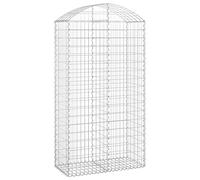 vidaXL Panier de Gabions Arqué Cage à Gabion Mur de Gabion Panier à Pierre Gabion pour Pierre Jardin Patio Extérieur 100x50x180/200 cm Fer Galvanisé