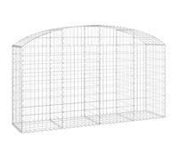 vidaXL Panier de Gabions Arqué Cage à Gabion Mur de Gabion Panier à Pierre Gabion pour Pierre Jardin Patio Extérieur 200x50x100/120 cm Fer Galvanisé
