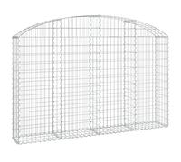 vidaXL Panier de Gabions Arqué Cage à Gabion Mur de Gabion Panier à Pierre Gabion pour Pierre Jardin Patio Extérieur 200x30x120/140 cm Fer Galvanisé