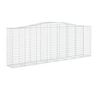 vidaXL Panier de Gabions Arqué Cage à Gabion Mur de Gabion Panier à Pierre Gabion pour Pierre Jardin Patio Extérieur 400x50x140/160 cm Fer Galvanisé