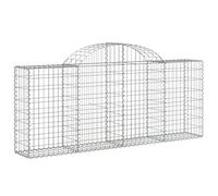 vidaXL Panier de Gabions Arqué Cage à Gabion Mur de Gabion Panier à Pierre Gabion pour Pierre Jardin Patio Extérieur 200x30x80/100 cm Fer Galvanisé