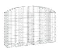vidaXL Panier de Gabions Arqué Cage à Gabion Mur de Gabion Panier à Pierre Gabion pour Pierre Jardin Patio Extérieur 200x50x120/140 cm Fer Galvanisé