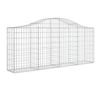 vidaXL Panier de Gabions Arqué, Mur de Soutènement Insonorisant, Cage de Gabion, Gabion pour Pierre, Décoration de Jardin Patio Terrasse, Fer Galvanisé