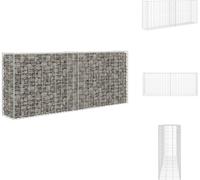 vidaXL Panier de pierres en gabion acier 85×30×200 cm argenté - panneaux de clôture