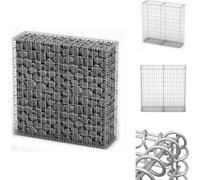 vidaXL Panier de pierres Gabion avec couvercles Fil de fer galvanisé 100×100×30 cm - Panneaux de clôture