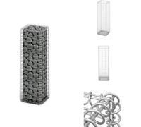 vidaXL Panier de pierres Gabion avec couvercles Fil de fer galvanisé 100×30×30 cm - Panneaux de clôture