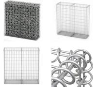 vidaXL Panier en pierre Gabion avec couvercles Fil de fer galvanisé 100×100×30 cm - Panier en gabion - Panier en gabion - Mur en gabion