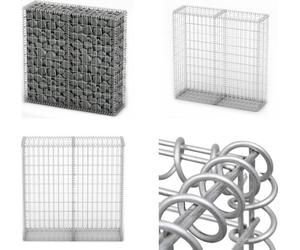 vidaXL Panier en pierre Gabion avec couvercles Fil de fer galvanisé 100×100×30 cm - Panier en gabion - Panier en gabion - Mur en gabion
