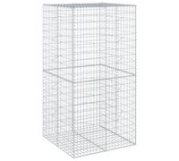 vidaXL Panier gabion avec couvercle 100 x 100 x 200 cm en fer galvanisé