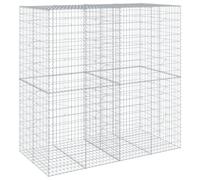 vidaXL Panier gabion avec couvercle 200x100x200 cm en fer galvanisé Beige