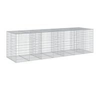vidaXL Panier gabion avec couvercle 350x100x100 cm fer galvanisé, mur en gabion, mur de soutènement en gabion, clôture en gabion, gabion, cage gabion