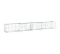 vidaXL Panier gabion avec couvercle 400x50x50 cm fer galvanisé 3295135 Gris G