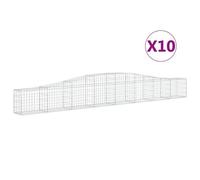 Vidaxl Paniers À Gabions Arqués 10 Pcs 400x30x40/60 Cm Fer Galvanisé