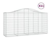 Vidaxl Paniers À Gabions Arqués 11 Pcs 200x50x100/120 Cm Fer Galvanisé