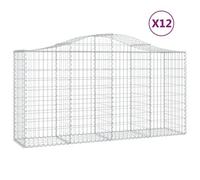Vidaxl Paniers À Gabions Arqués 12 Pcs 200x50x100/120 Cm Fer Galvanisé