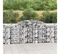vidaXL Paniers à gabions arqués 13 pcs 300x50x100/120 cm fer galvanisé, gabion, cage de gabion, panier de mur de gabion, mur 3146712 Gris G