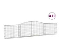vidaXL Schanskorven 15 st gewelfd 400x30x80/100 cm ijzer3146862 G
