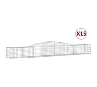 Vidaxl Paniers À Gabions Arqués 15 Pcs 400x50x40/60 Cm Fer Galvanisé