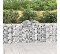 Paniers à gabions arqués 2 pcs 200x30x100/120 cm Fer galvanisé, gabion, cage de gabion, panier de mur de gabion, mur 3146110